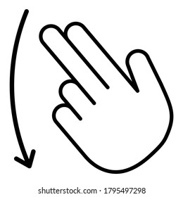 Flick Hand Gesture Flat Icon Isolated On White Background