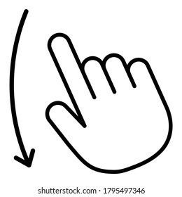 Flick Hand Gesture Flat Icon Isolated On White Background