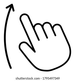 Icono plano de gesto de mano flexible aislado en fondo blanco