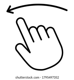 Flick Hand Gesture Flat Icon Isolated On White Background