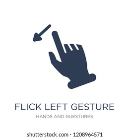 Flick Left gesture icon. Trendy flat vector Flick Left gesture icon on white background from Hands and guestures collection, vector illustration can be use for web and mobile, eps10