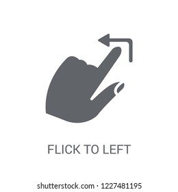 Flick to Left gesture icon. Trendy Flick to Left gesture logo concept on white background from Hands collection. Suitable for use on web apps, mobile apps and print media.