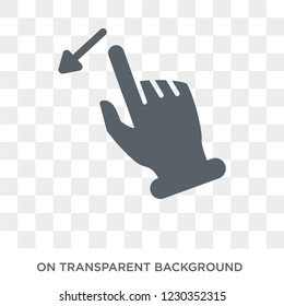 Flick Left gesture icon. Trendy flat vector Flick Left gesture icon on transparent background from Hands and guestures collection. 