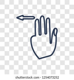 Flick Left gesture icon. Trendy linear Flick Left gesture logo concept on transparent background from Hands collection