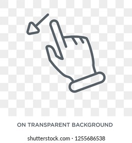 Flick Left gesture icon. Trendy flat vector Flick Left gesture icon on transparent background from Hands and guestures collection. High quality filled Flick Left gesture symbol use for web and mobile