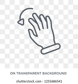 Flick to Left gesture icon. Trendy flat vector Flick to Left gesture icon on transparent background from Hands and guestures collection. High quality filled Flick to Left gesture symbol use for web