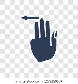 Flick Left gesture icon. Trendy Flick Left gesture logo concept on transparent background from Hands collection