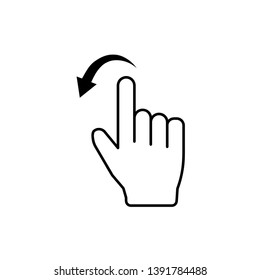 Flick left line Icon. Hand click. Mobile concept and web design