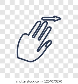 Flick Right gesture icon. Trendy linear Flick Right gesture logo concept on transparent background from Hands collection