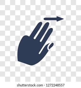 Flick Right gesture icon. Trendy Flick Right gesture logo concept on transparent background from Hands collection