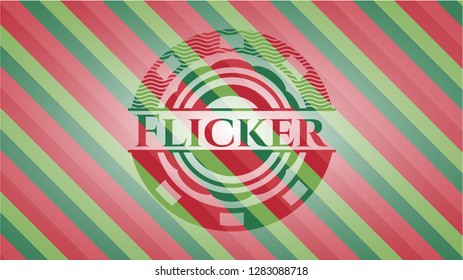 Flicker christmas colors emblem.
