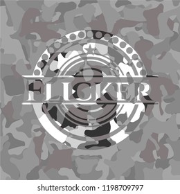 Flicker on grey camouflage texture