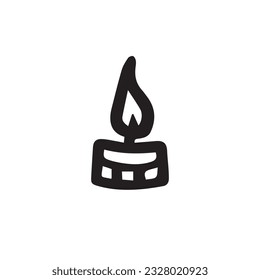 In the flickering glow of this doodled candle, find solace and serenity. Let its warm light illuminate your path and bring a sense of calm. Vector black and white illustration of a small candle.