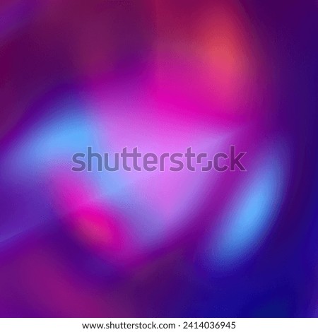 Flickering light glare by blue, vivid cerise and fuchsia colors on dark magenta background. Blurred vector graphic pattern