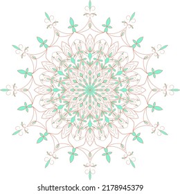 Flickering vector coloring mandala ornamental design. Circle and symmetric 