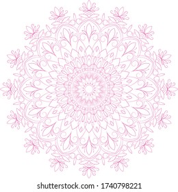 Diseño ornamental del vector parpadeante mandala. Círculo y simétrico 