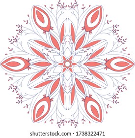 Flickering vector mandala ornamental design. Circle and symmetric 