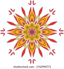 Flickering vector mandala ornamental design. Circle and symmetric 