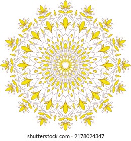 Flickende Vektorgrafik Mandala Zierdesign. Kreis und symmetrisch 
