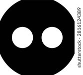 Flickr black filled circle social media icon vector