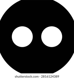 Flickr black filled circle social media icon vector