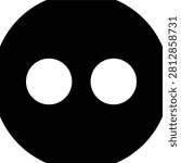 Flickr black outline circle social media icon vector