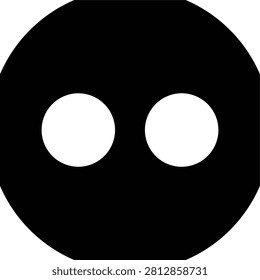 Flickr black outline circle social media icon vector