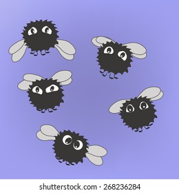 Flies in the air