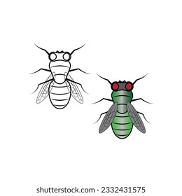 flies icon vector illustration logo design