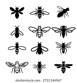 flies image collection hand drawn transparent vector bees, wasp pattern 