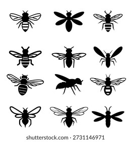 flies image collection hand drawn transparent vector bees, wasp pattern 