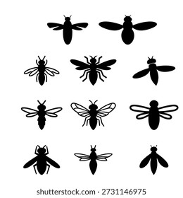 flies image collection hand drawn transparent vector bees, wasp pattern 