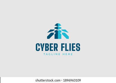 Fliegt Logo mit abstraktem Konzept im modernen Stil für Ihre Geschäftsidentität. Abstraktes Logo-Design