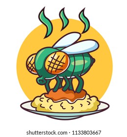 Flies on food