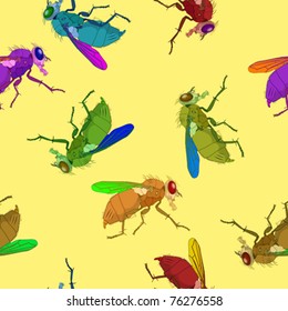 flies pattern, abstract seamless texture; vector art illustration