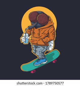 FLIES SKATEBOARD VECTOR ILLUSTRATION FOR YOUR COMPANY OR BRAND