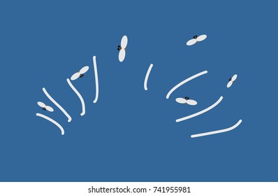 Flies and stink isolated. fly and stench. Vector illustration