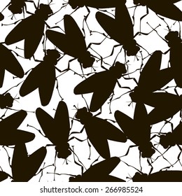 Flies trendy pattern seamless
