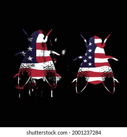 Flies with USA Flag vector art