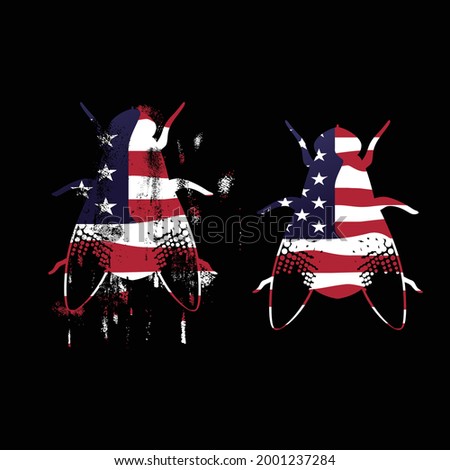 Flies with USA Flag vector art