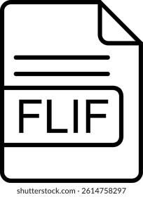 FLIF File Format Line Vector Icon Design