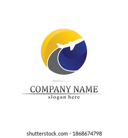 Flight aeroplane vector and logo design Transportation 