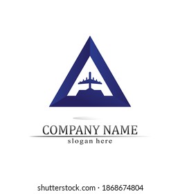 Flight aeroplane vector and logo design Transportation 