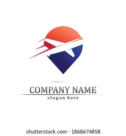 Flight aeroplane vector and logo design Transportation 
