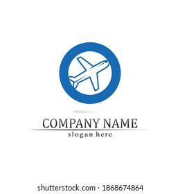 Flight aeroplane vector and logo design Transportation 