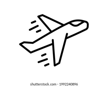 Flugflugzeug-Einzel-Symbol einzeln auf Skizze