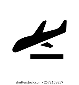 Flight Arrival Icon silhouette, Arrival Icon