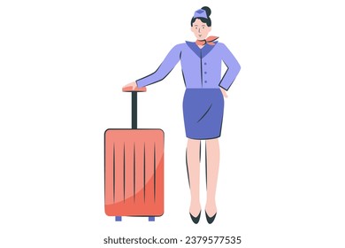 Flight attendant air hostess illustration