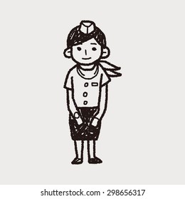 Flight Attendant doodle