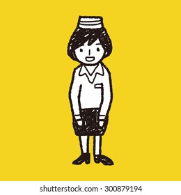 Flight Attendant doodle